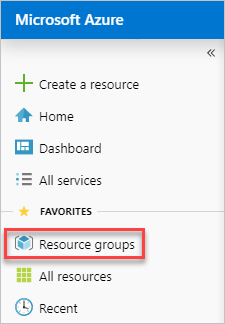 Screenshot of selecting resource groups in Azure portal