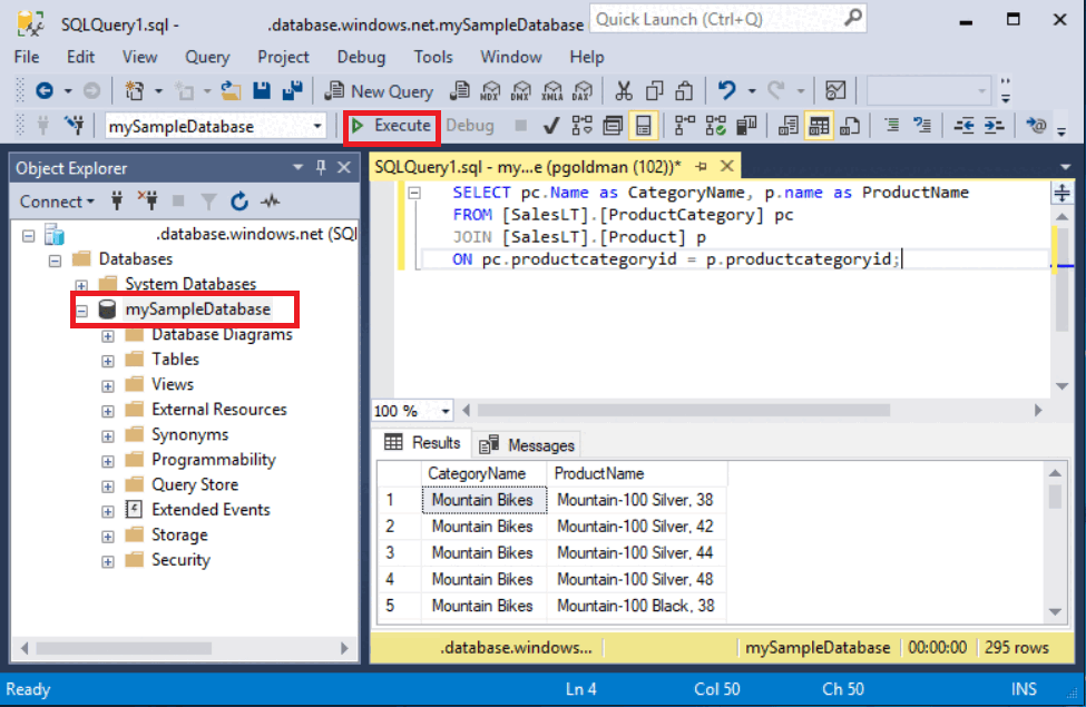 SSMS: Connect and query data - Azure SQL Database & SQL Managed Instance |  Microsoft Learn