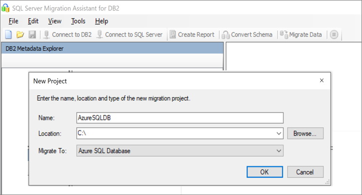 Screenshot that shows project details to specify.