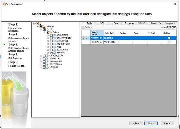 Screenshot that shows step to select and configure affected object.