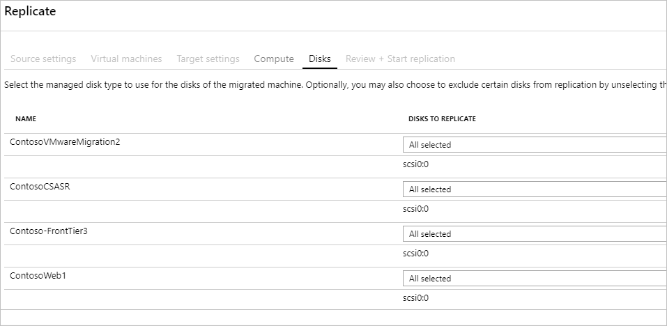 Screenshot of the Disk settings option.