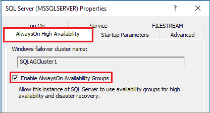 Enable Always On availability groups