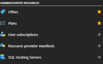 SQL Hosting Servers in Azure Stack Hub administrator portal