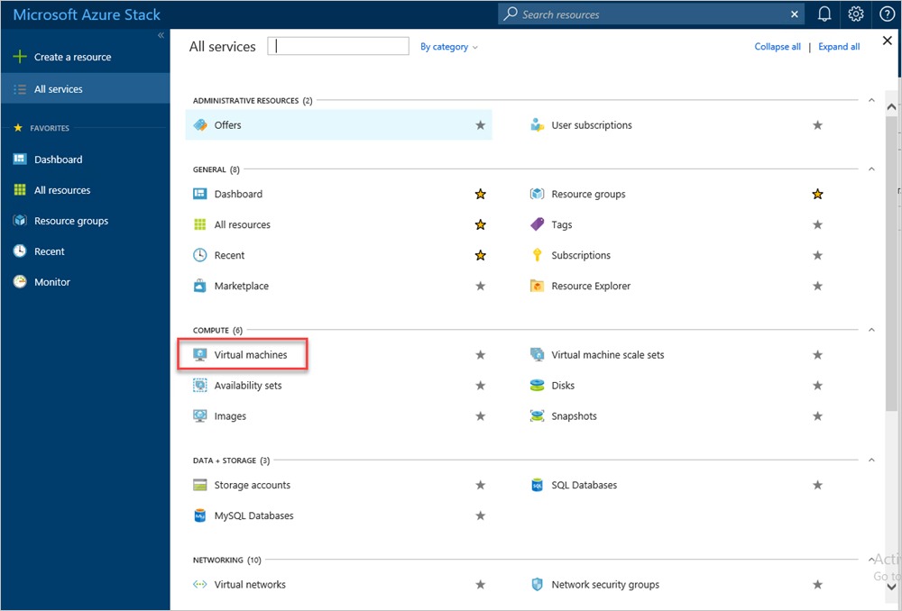 Screenshot that shows the selected virtual machines.