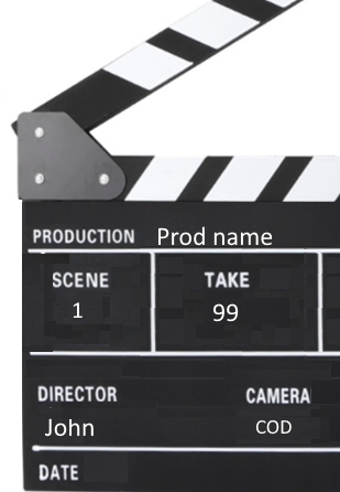 This image shows a clapperboard.