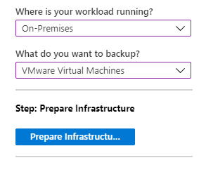 Screenshot showing the step to prepare the infrastructure.