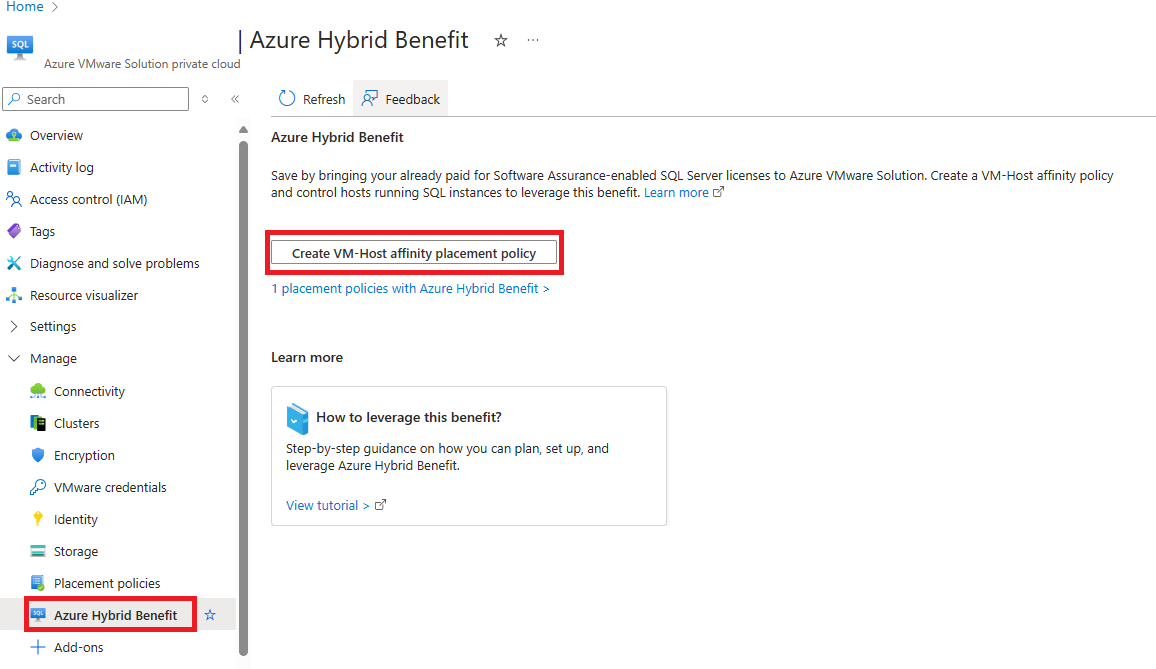 Diagram that shows how to create a host new virtual machine placement policy.