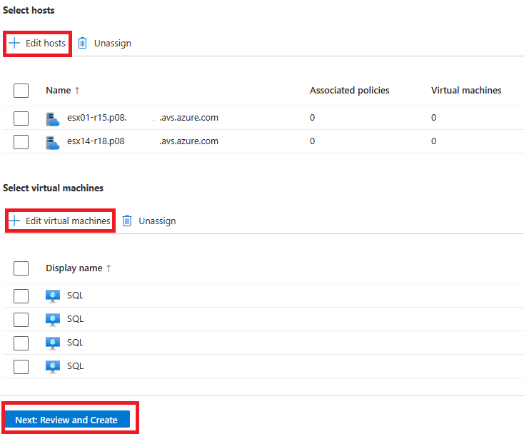 Diagram that shows how to create a host virtual machine affinity.