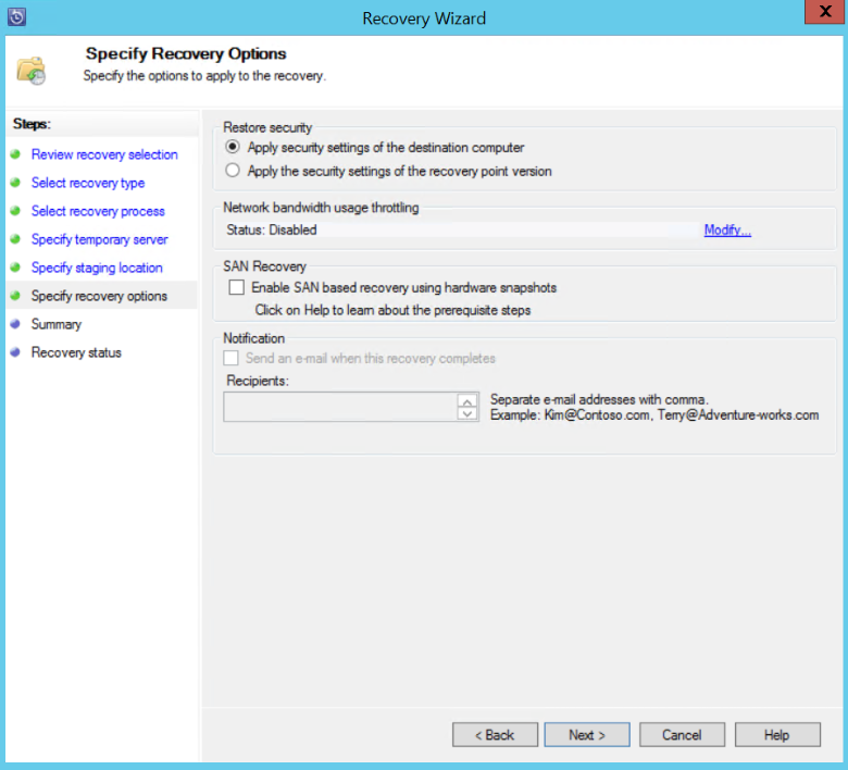 Screenshot shows how to apply security settings to the SharePoint farm.