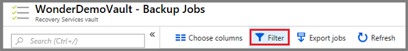 Select filter for backup jobs
