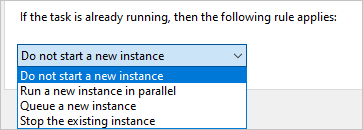 Change the rule to do not start new instance