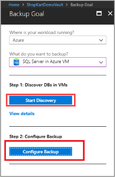 Backup Goal - SQL Server in Azure VM