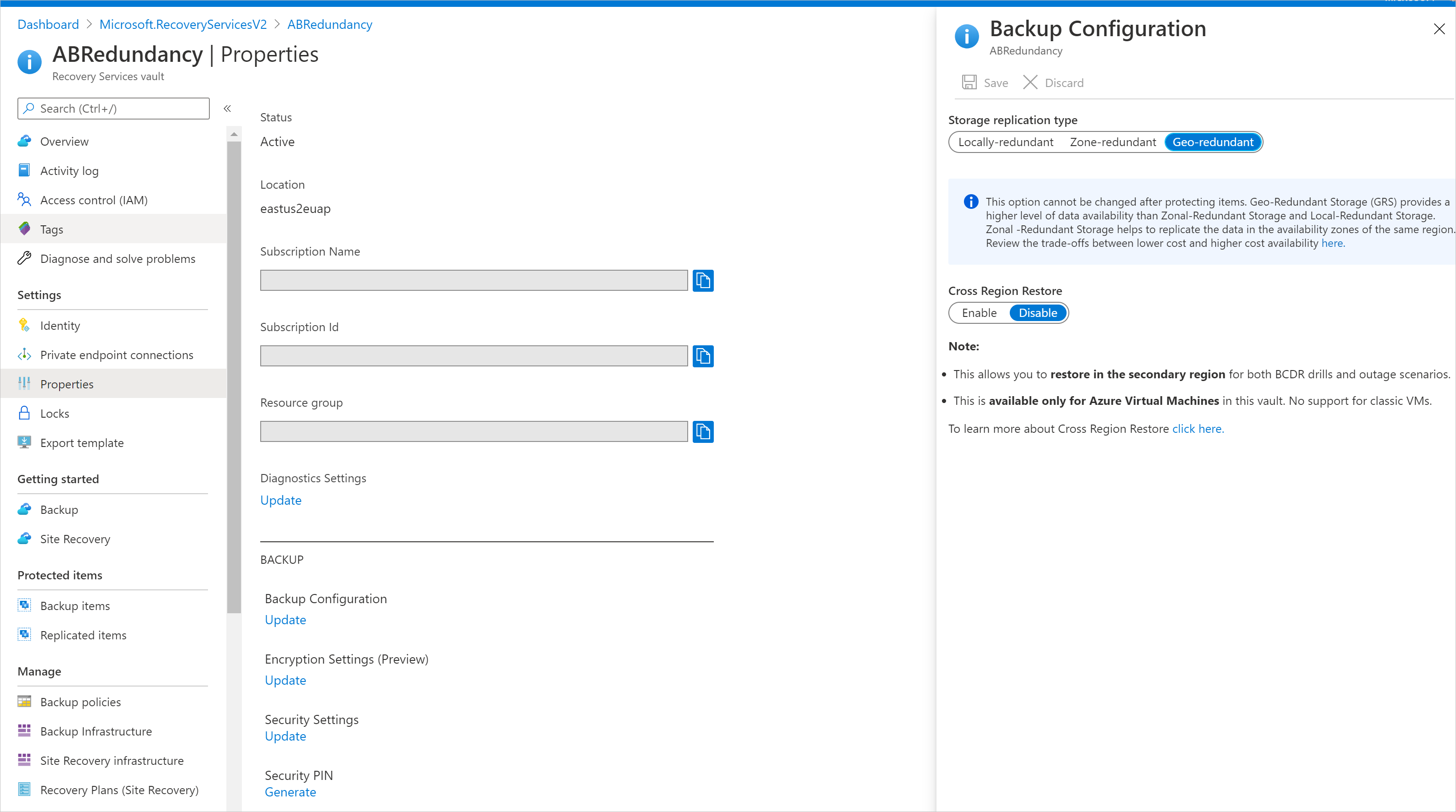 Create and configure Recovery Services vaults - Azure Backup | Microsoft  Learn