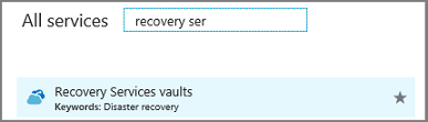 Type Recovery Services in the All services dialog