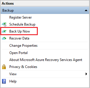 Windows Server back-up now