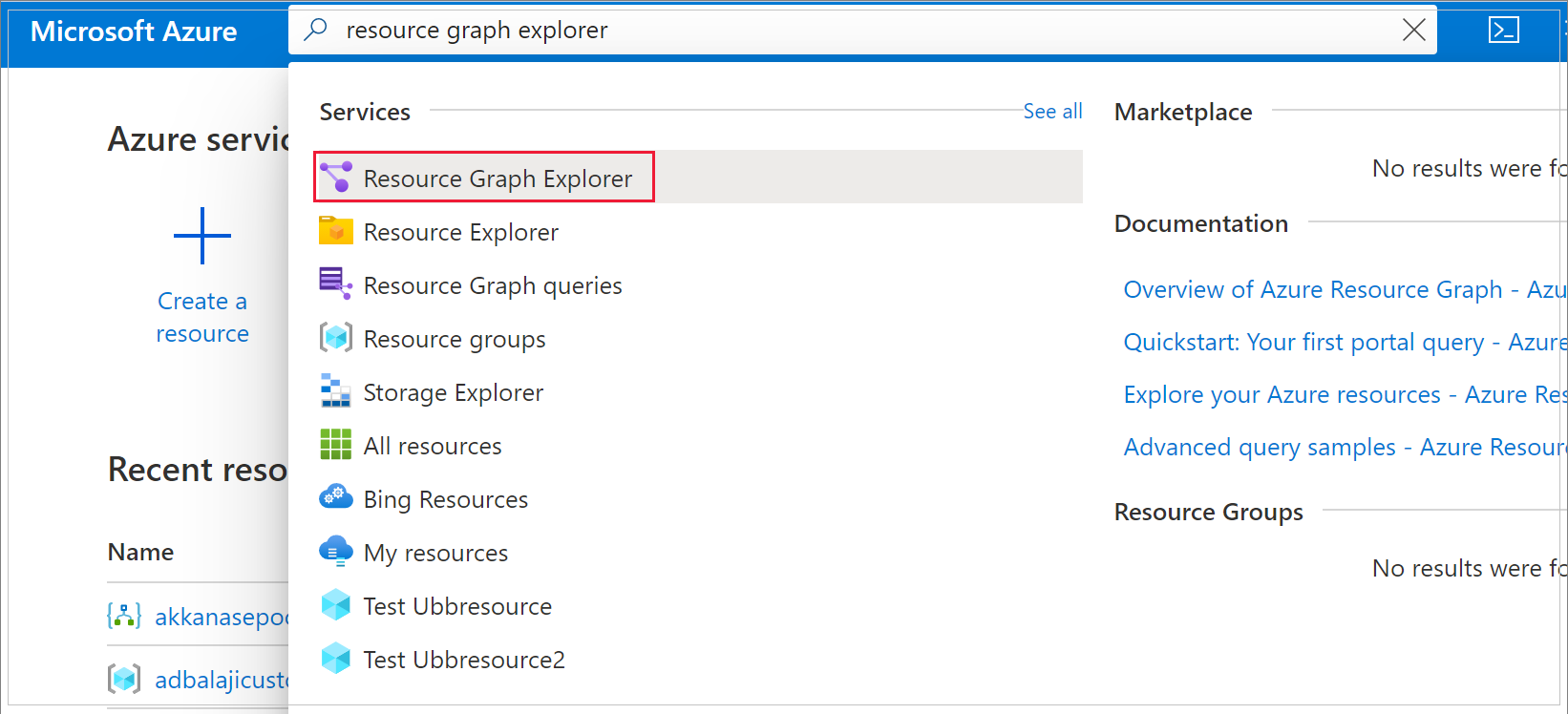 Search Azure Resource Group