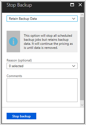Screenshot showing to select retain or delete data.