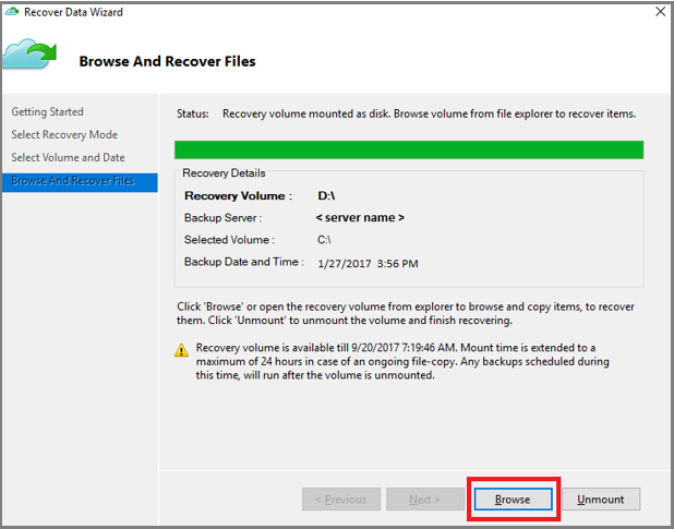 Tutorial: Recover items to Windows Server - Azure Backup | Microsoft Learn