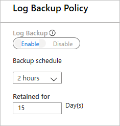 Log backup policy