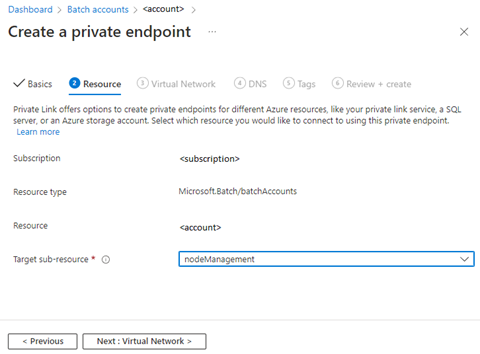 Screenshot that shows how to create an endpoint.