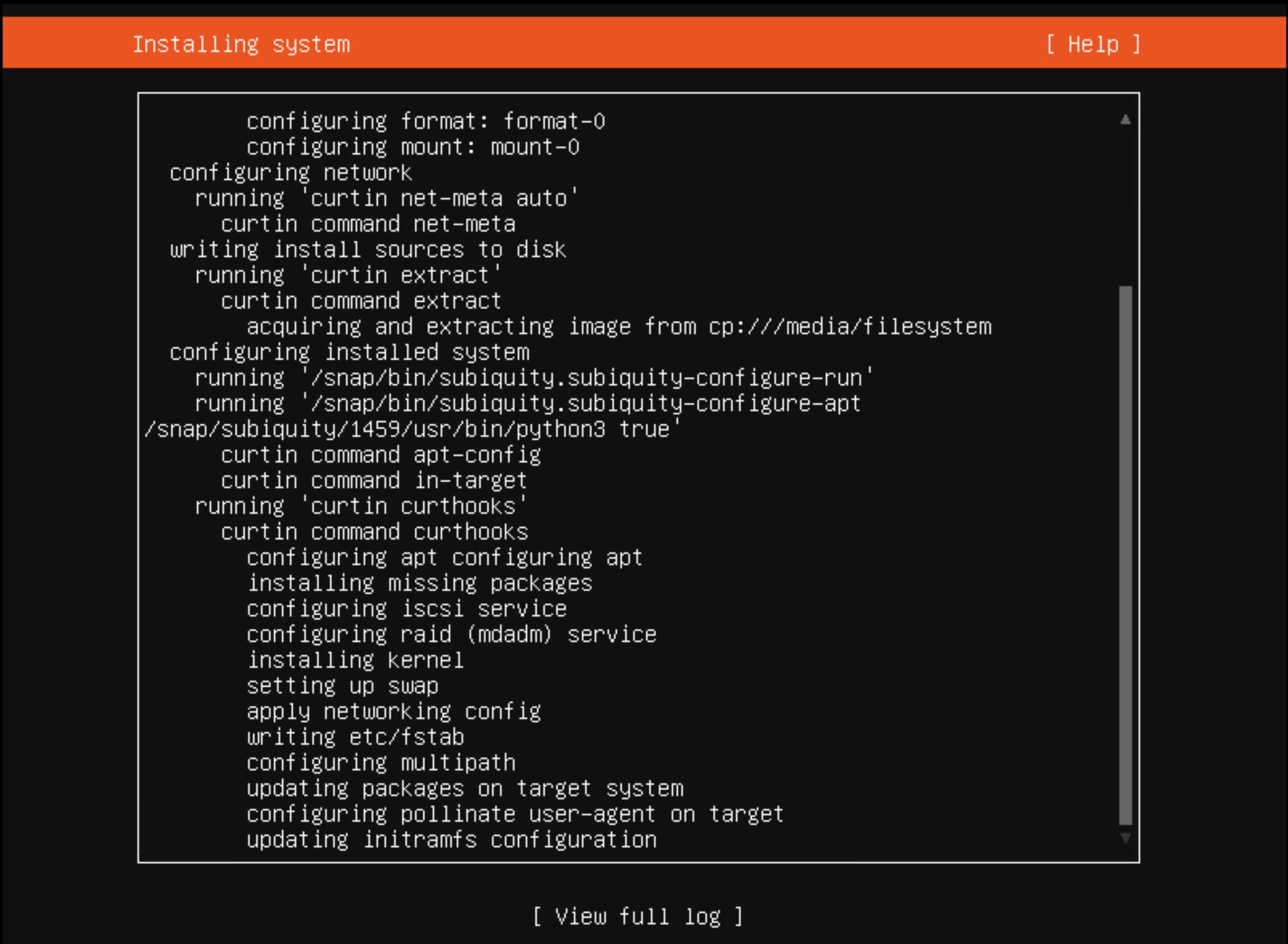 Eighteenth screenshot of an Ubuntu installation.