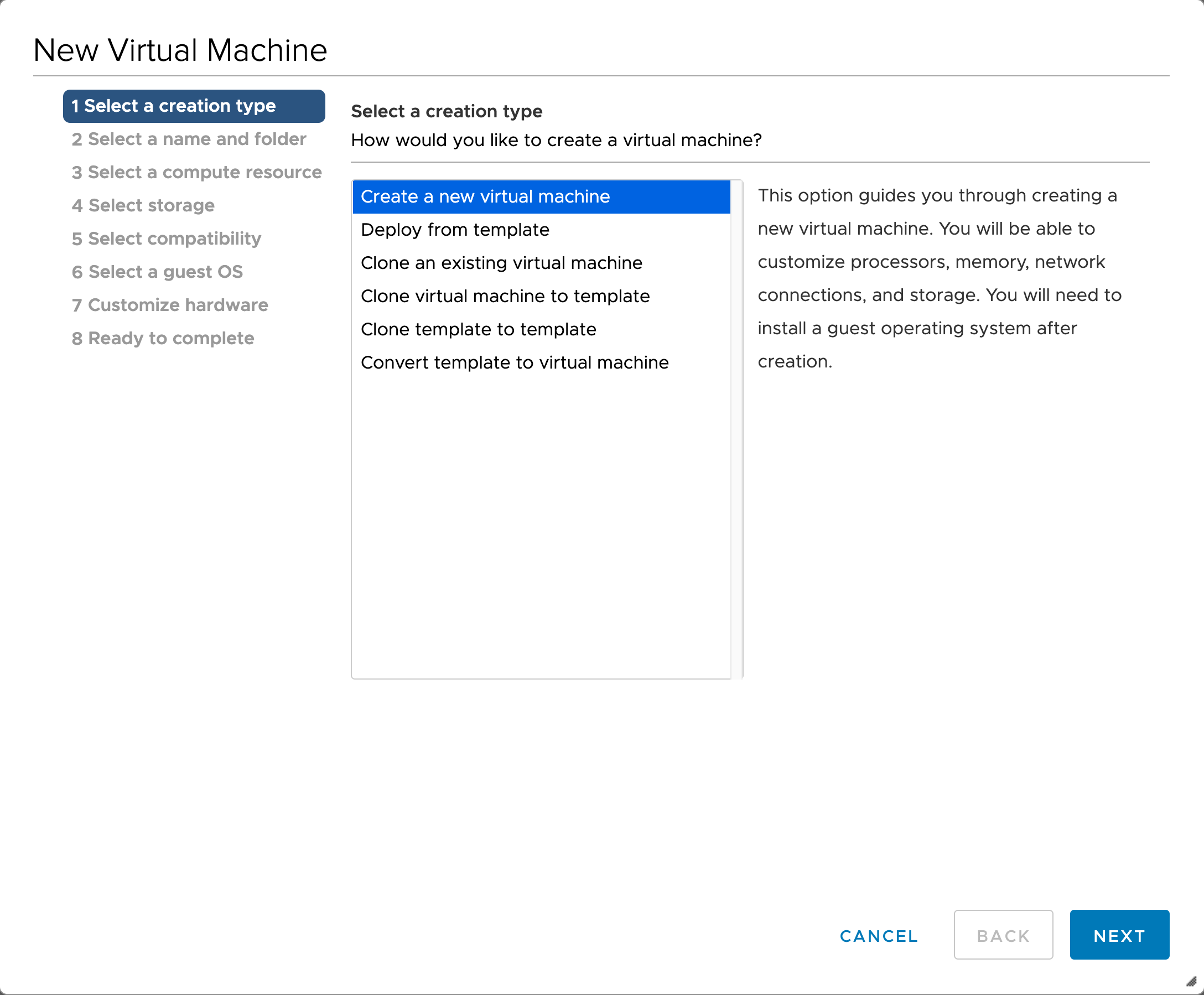 Vmware server 2019. Select a Creation Type. VMWARE Template Linux.