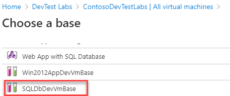 Screenshot that shows provisioning of the database VM.