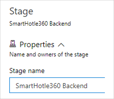 Screenshot showing creation of a stage name in Azure DevOps.