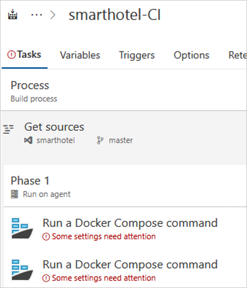 Screenshot of adding another Docker Compose task in Azure DevOps.