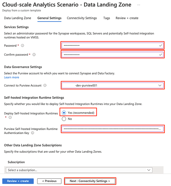 Screenshot that shows information to provide on the General settings tab.