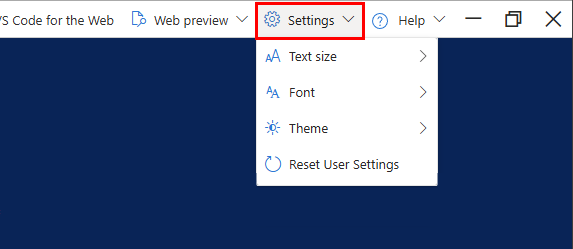 Screenshot of the Settings menu.