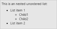 format for nested unordered list