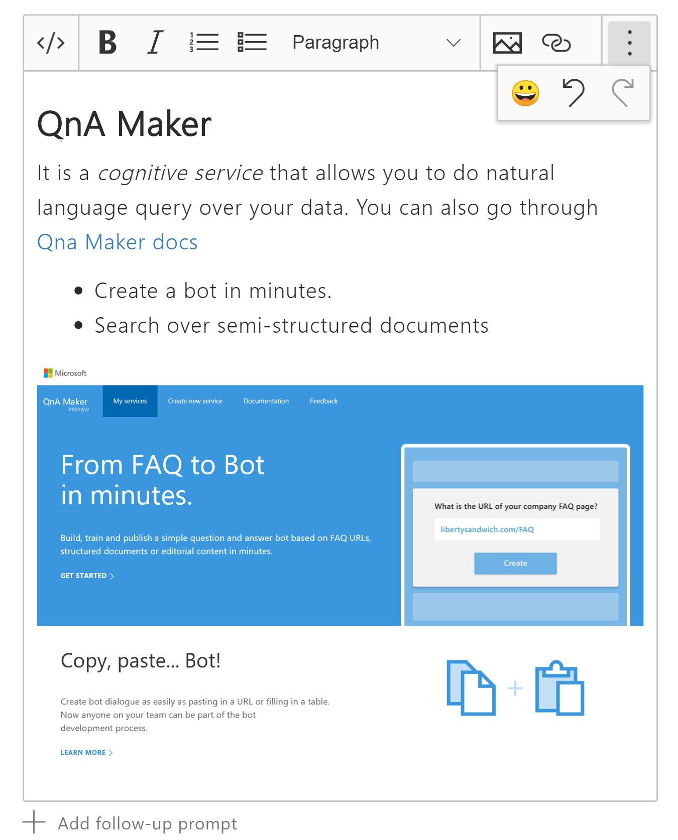 Edit A Knowledge Base QnA Maker Azure Cognitive Services 