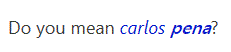 Bing spelling suggestion example