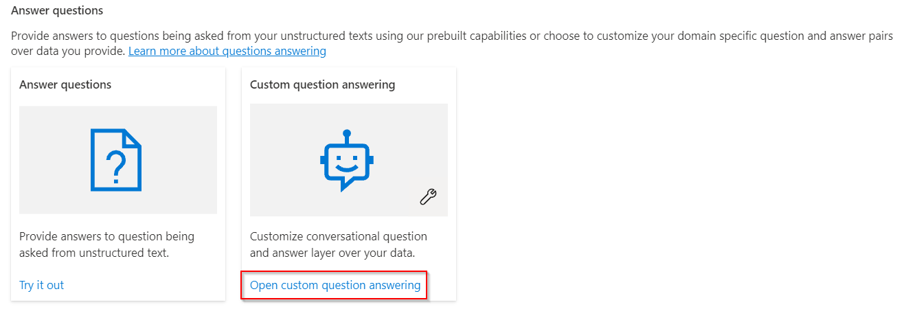 Open custom question answering