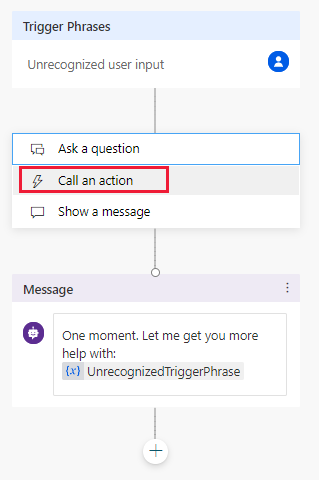 Partial Screenshot of Call an action.