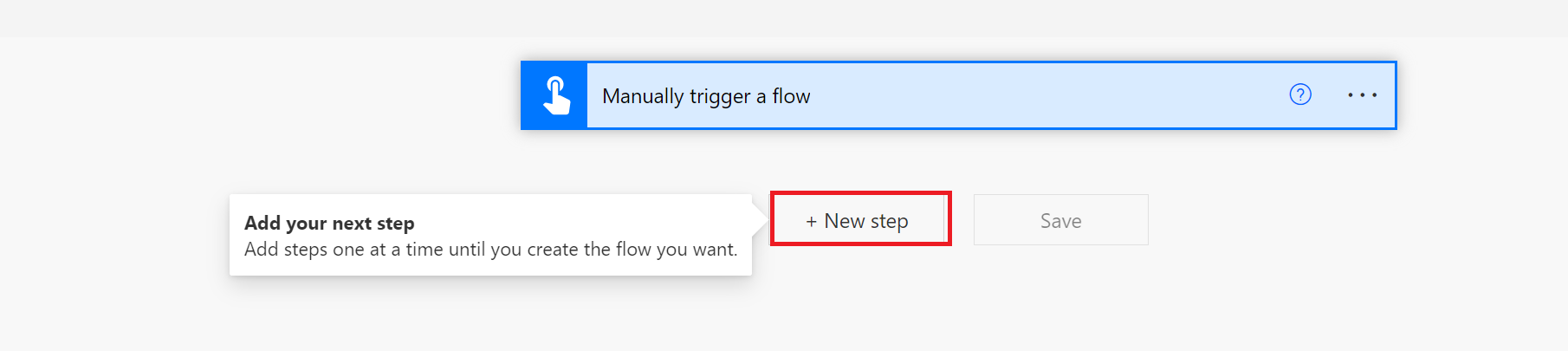 Screenshot of add new flow step page.