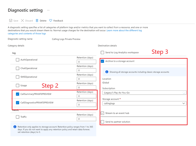 Azure Monitor Diagnostic setting