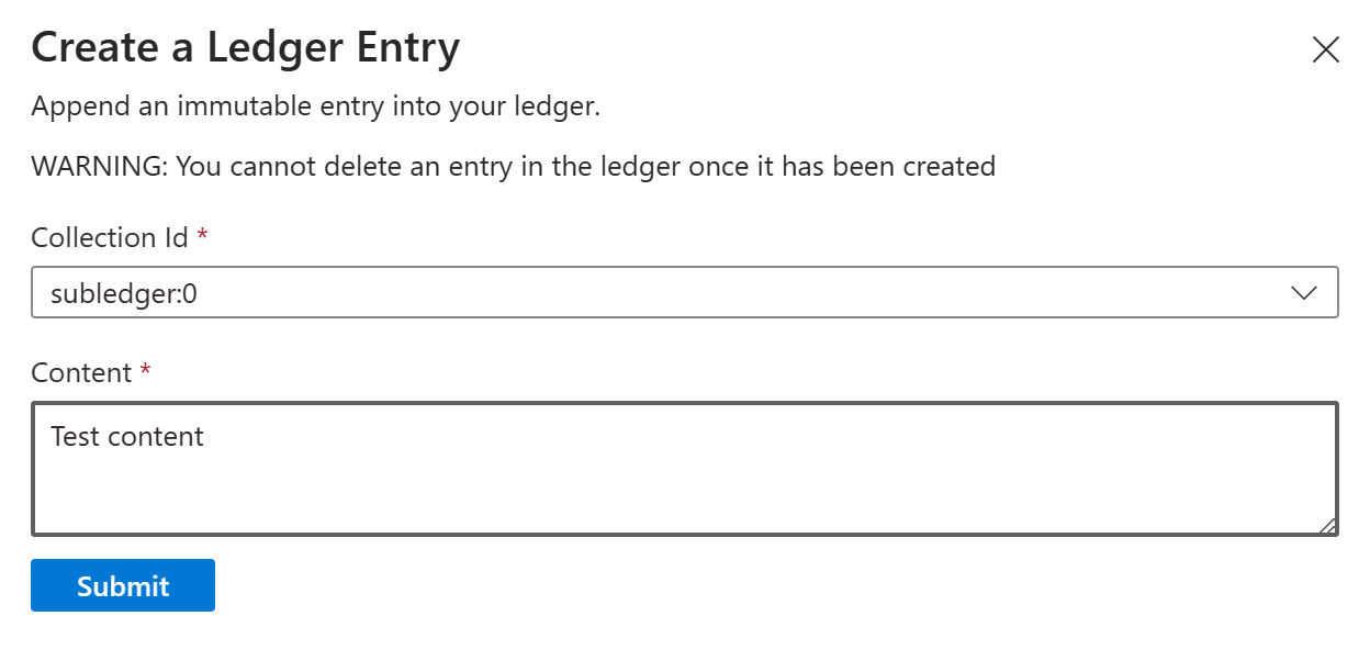Screenshot of how to post an entry in Ledger explorer.