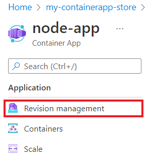Screenshot that shows Revision Management in the left side menu.