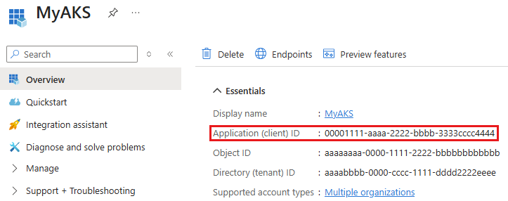 Service principal application ID
