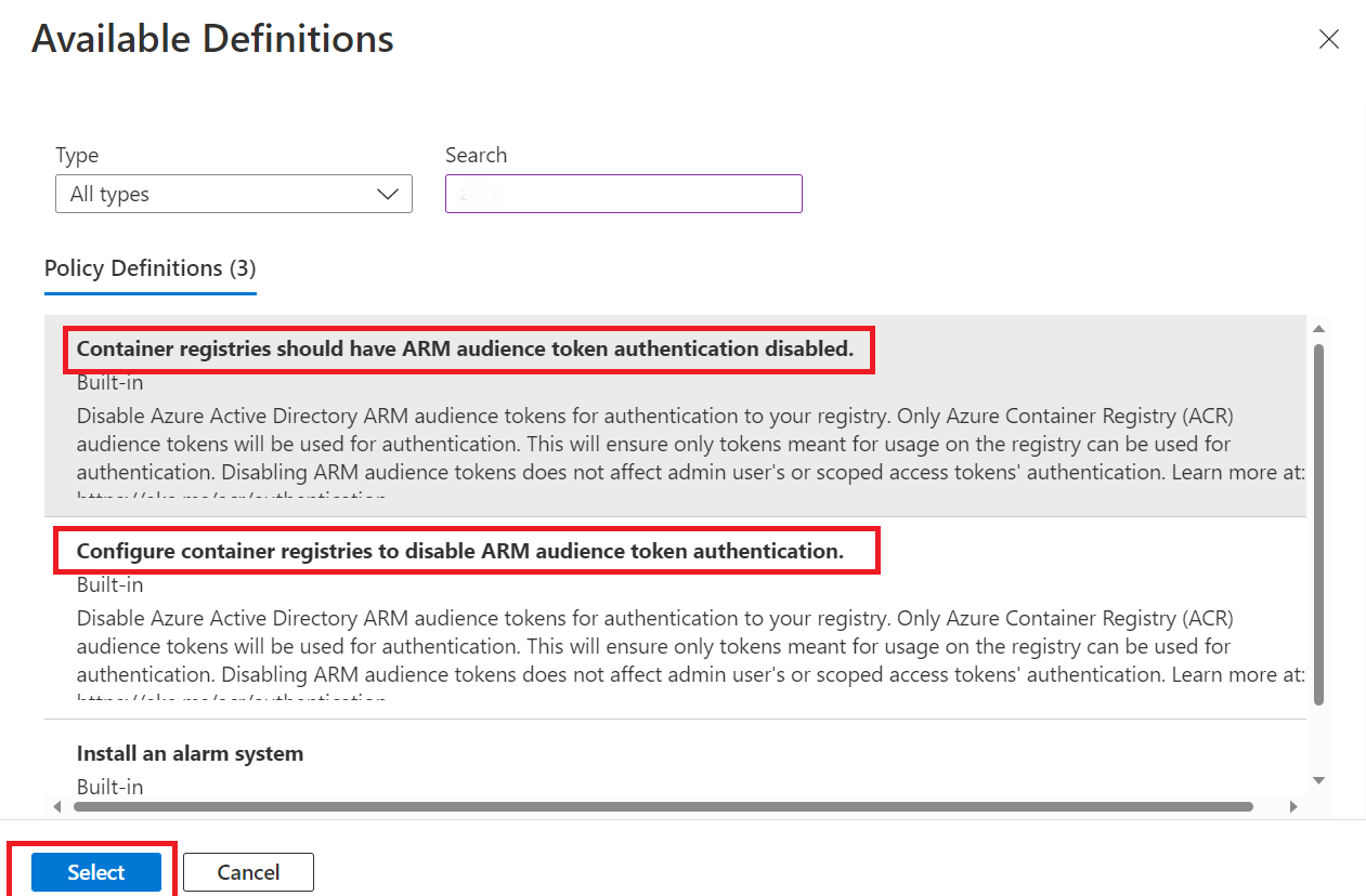 Screenshot of built-in-policy-definitions.