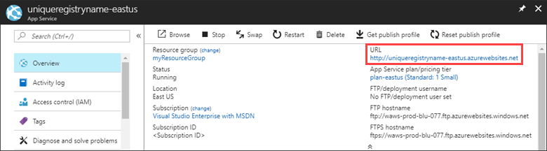 Web app on Linux configuration in the Azure portal