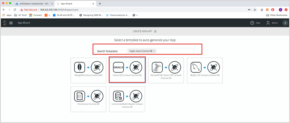 Select Oracle CDC to Azure Cosmos DB