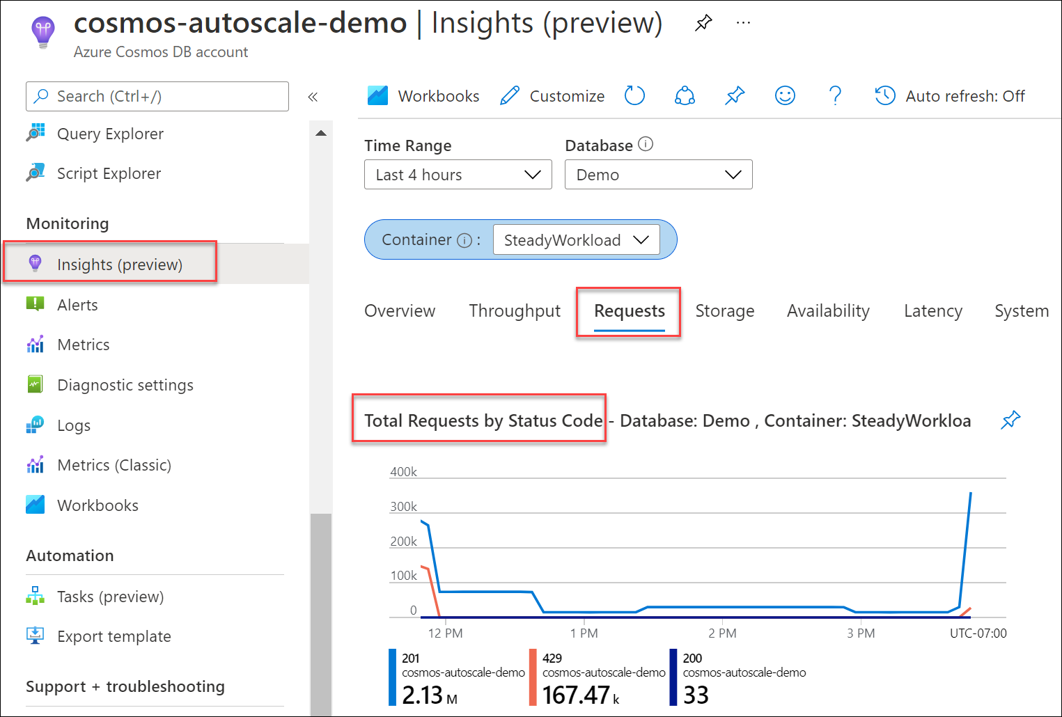 Find cause for error 429 (throttling) in Azure portal - Stack Overflow