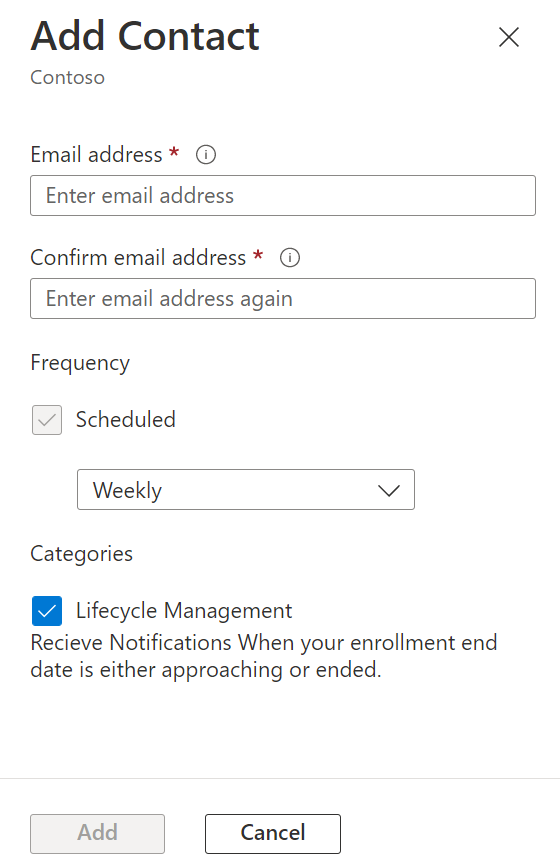 Screenshot showing the Add Contact window where you add a contact.