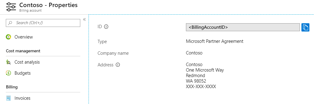 Screenshot that shows Microsoft Partner Agreement in properties page