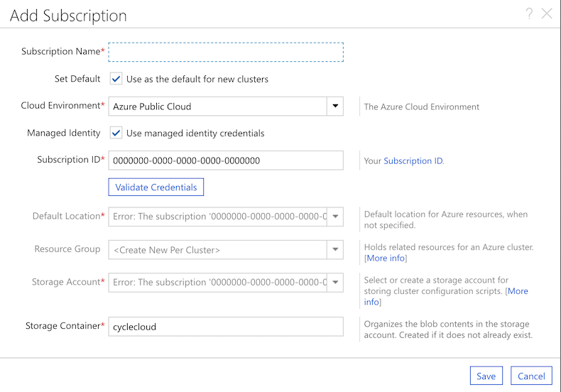 Add Subscription Managed Identities