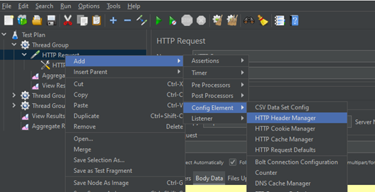 Screenshot of the HTTP request, showing the addition of an HTTP header.