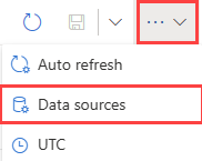 Screenshot of adding a data source through the more menu.
